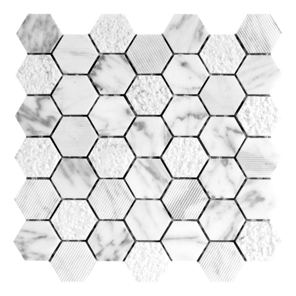 Natural Stone Carrara White Hexagon Marble Mosaic Tile for bathroom wall
