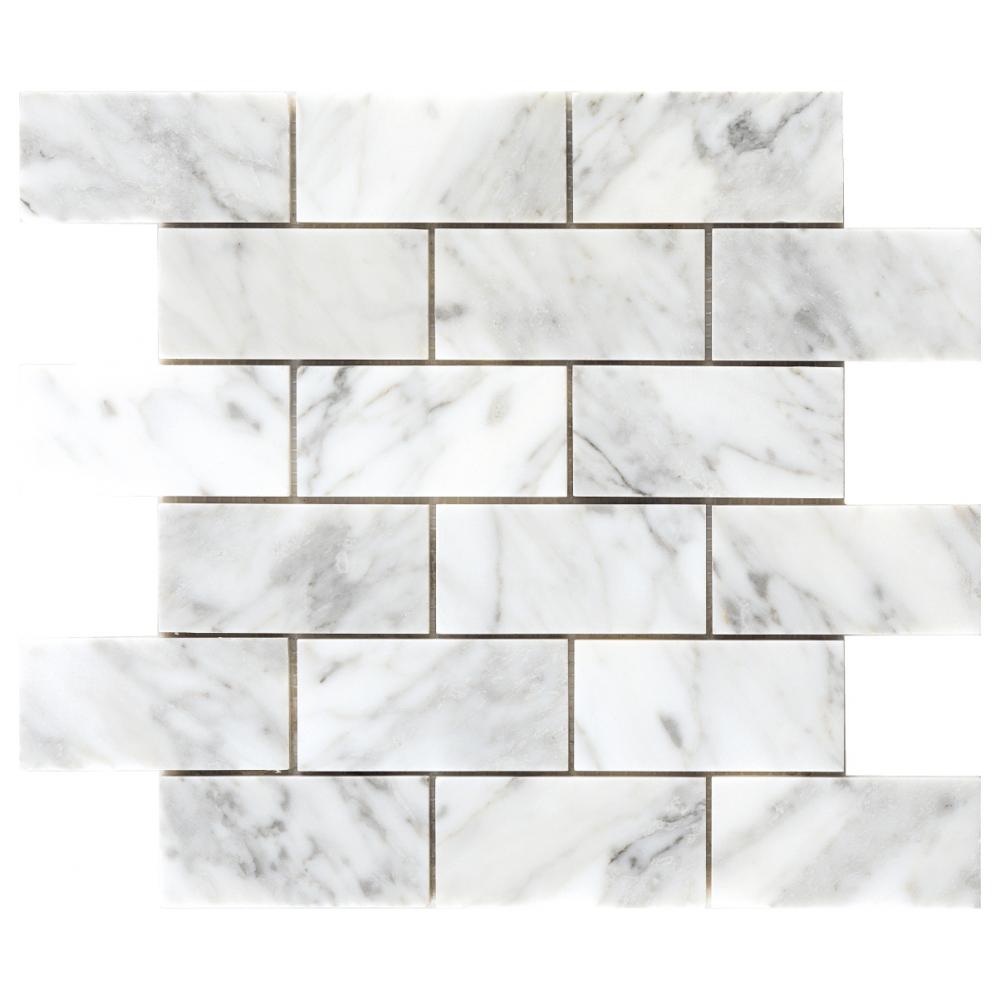 Natural Honed Herringbone Bianco Carrara Marble Mosaic Tile