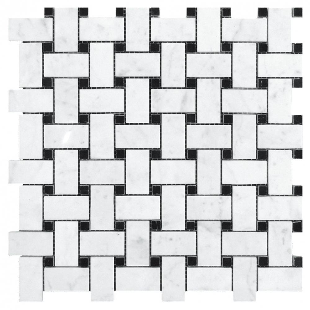BIANCO CARRARA Jumbo Basketweave marble mosaic floor tiles