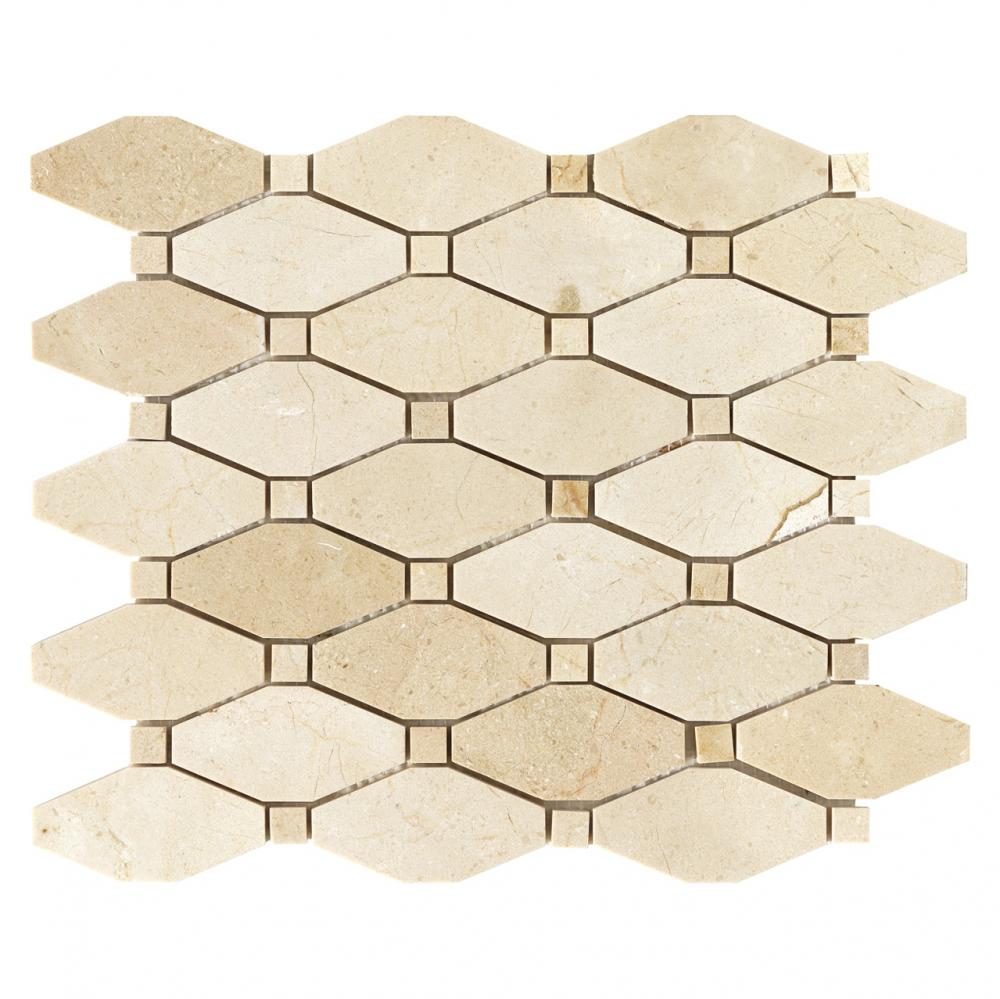 Natural crema marfil -thassos marble stone mosaic octag shape mosaic tiles for wall decoration