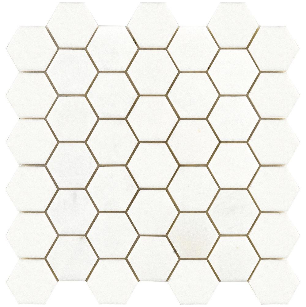 Particles thassos whtie Colour Mosaic Marble Stone Hexagon Tile For Wall