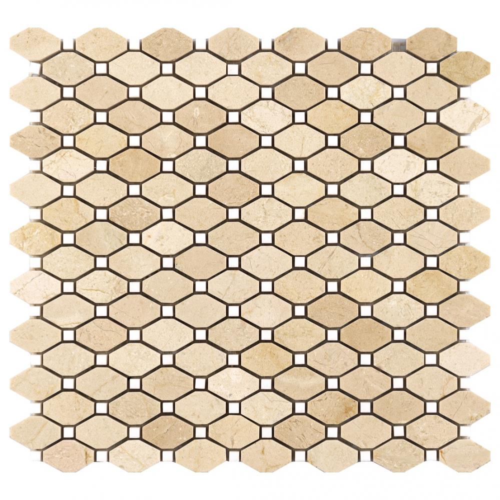 Natural THASSOS-BARDIGLIO marble stone mosaic octag shape mosaic tiles for wall decoration