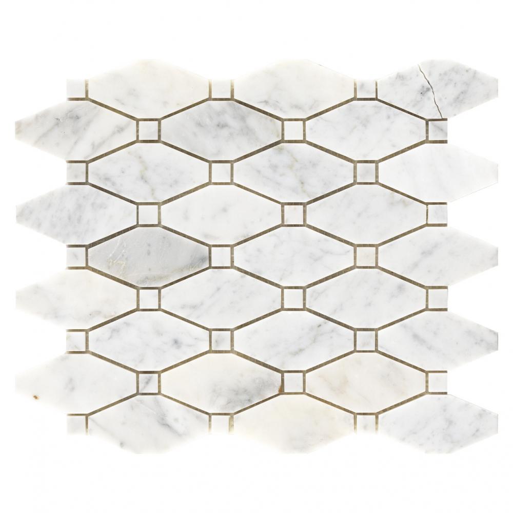 Natural THASSOS-BARDIGLIO marble stone mosaic octag shape mosaic tiles for wall decoration