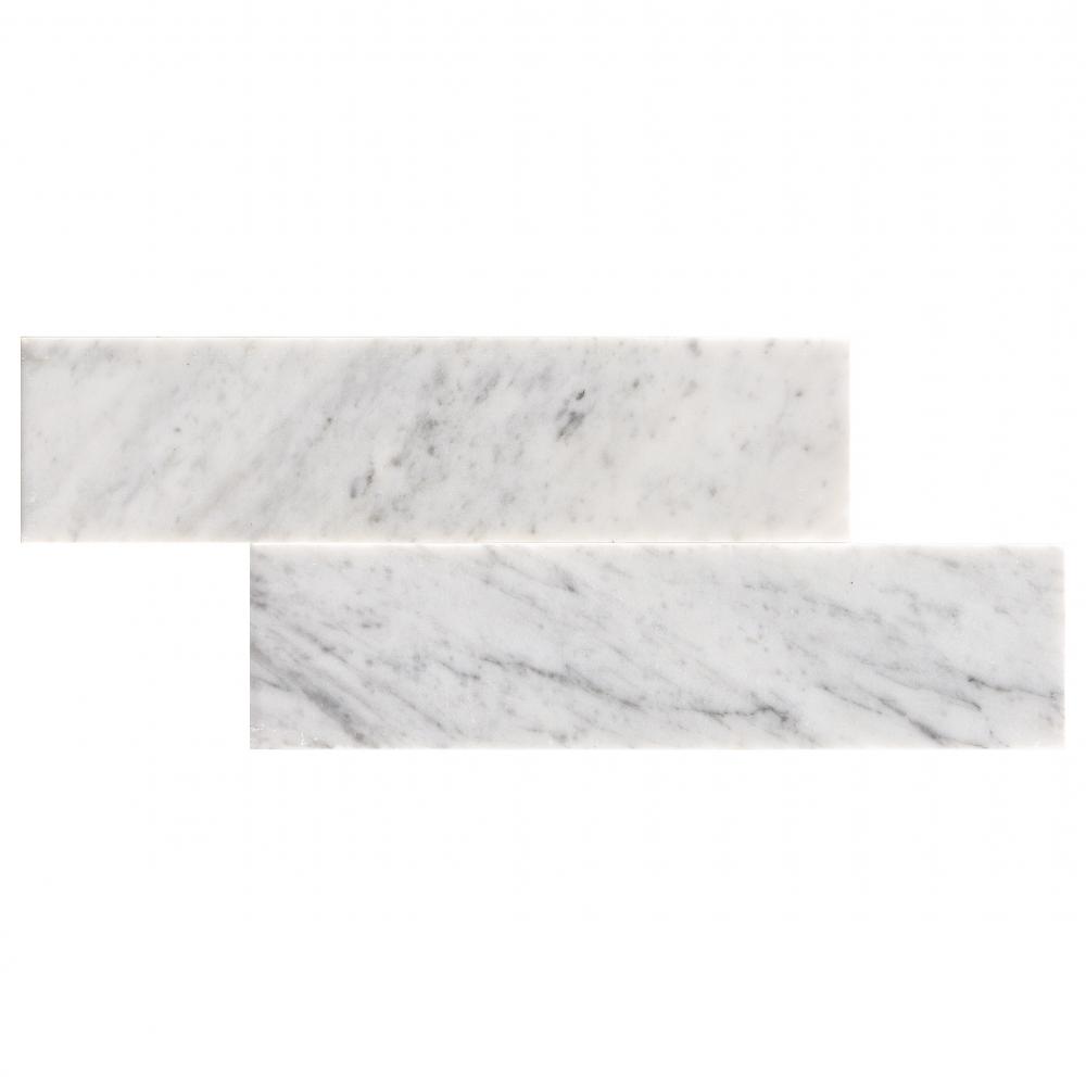 bianco carrara marble tile used for backsplash in kitchen and bathroom