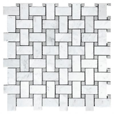 Foshan high quality square strip thassos white marble mosaic