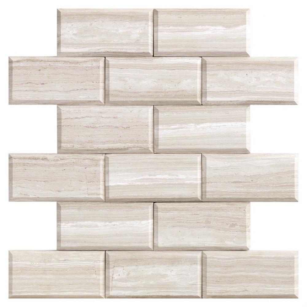 factory price VOLAKAS BEVELED marble brick shape mosaic tile for wall