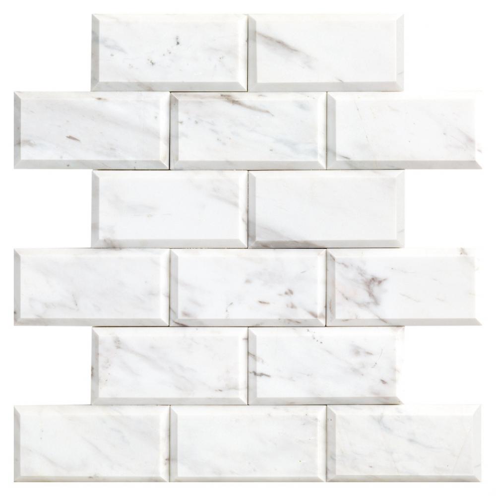 factory price GREYWOOD BEVELED marble brick shape mosaic tile for wall