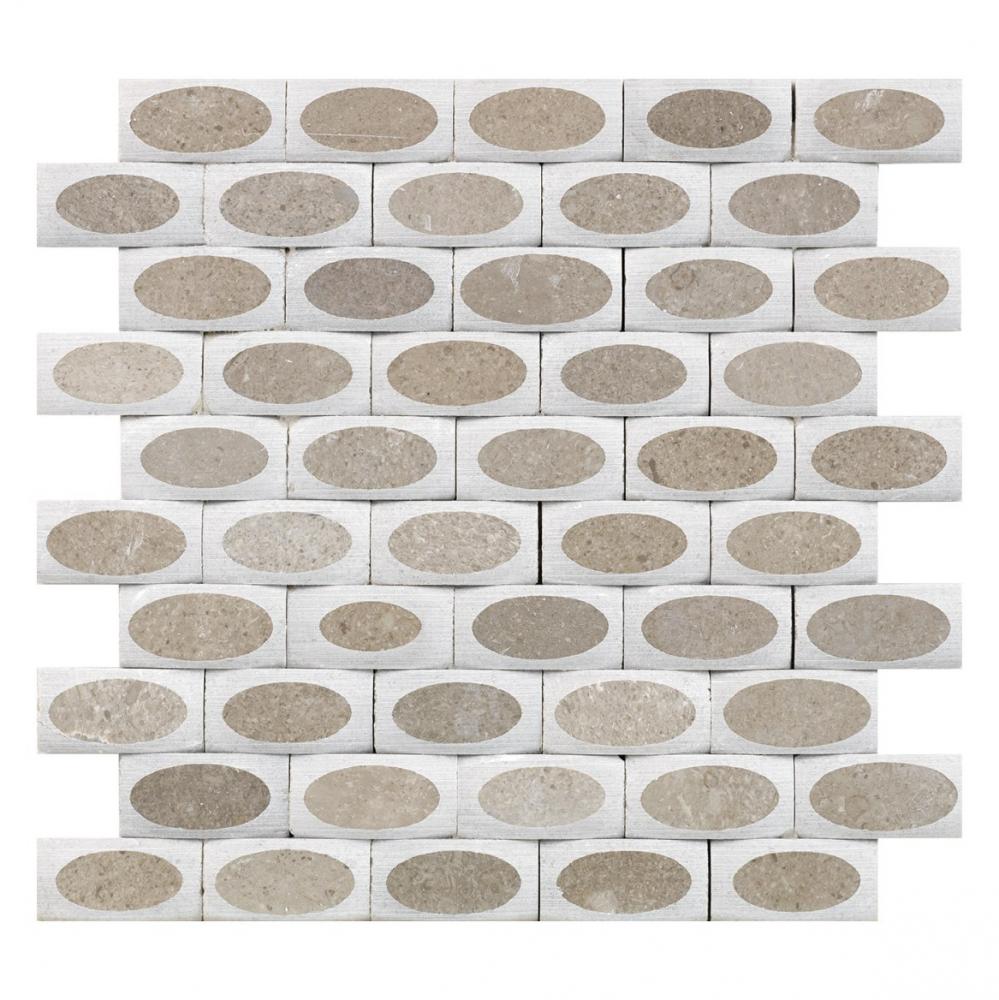 3D grey Curved Basket Marble Mosaic