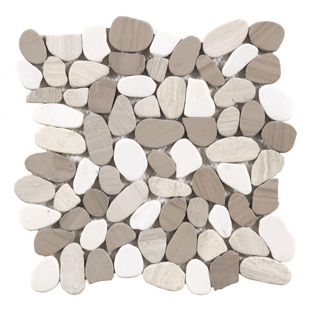white and grey pebble stone marble mosaic for home decor mosaic tiles
