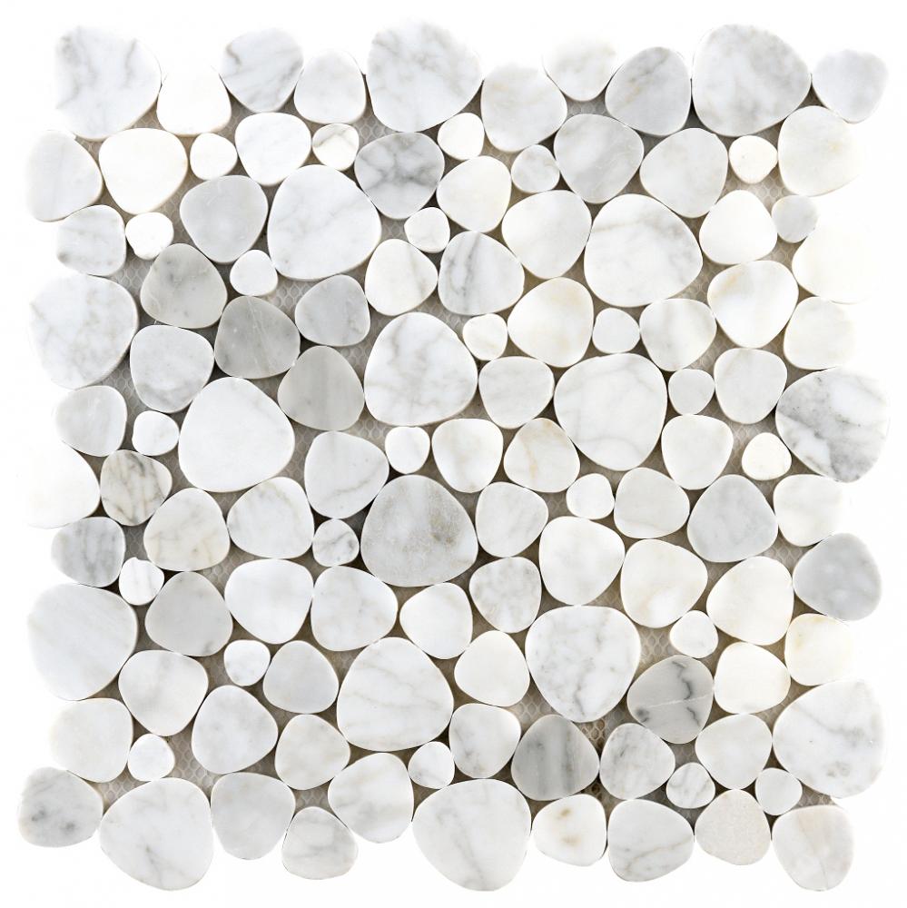 Heart shape CARRARA WHITE MIXED orient water jet marble stone mosaic tiles for hotel bathroom