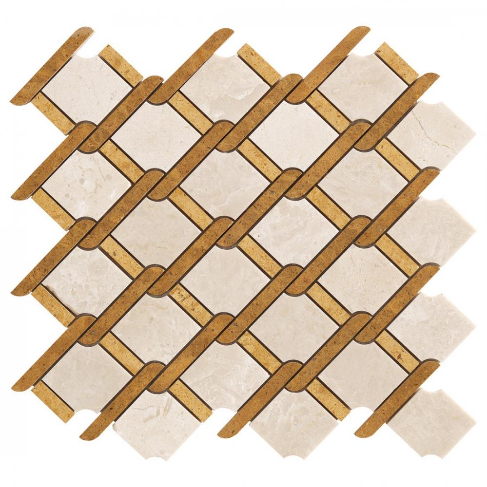 Lower Price Basket Weave Design CREAMMARIF Mosaic Tiles White Marble Hexagon Mosaic Tiles