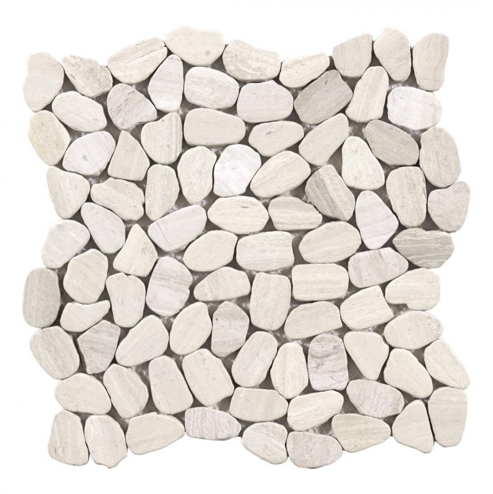 Mosaic stone square mix white and light grey