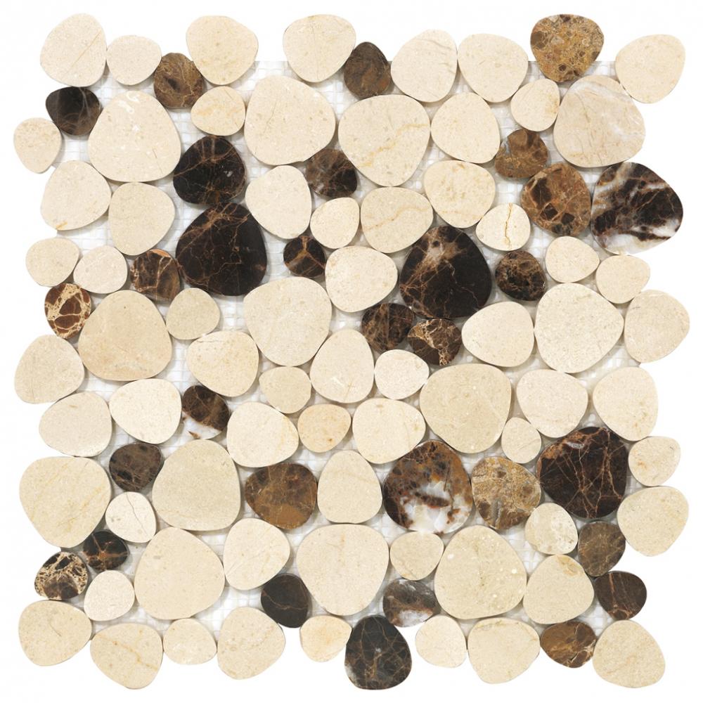 Manufacture Price With Guaranteed Quality Mosaic Ming cararra and blue wood Marble Heart-Sharped Mosaic