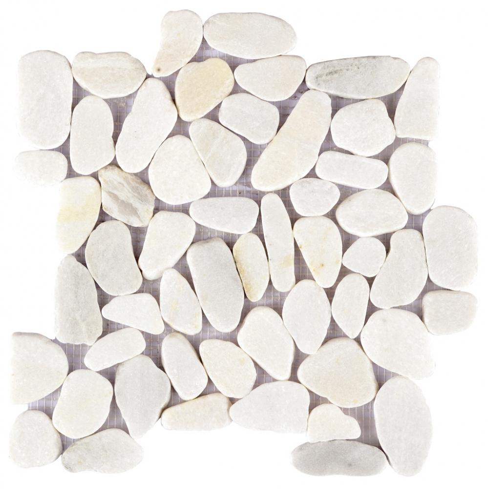 beige pebble  Shape Marble Mosaic Pebble Stone Mosaic Tiles Floor and Wall Tiles Art and Crafts Mosaic Tiles