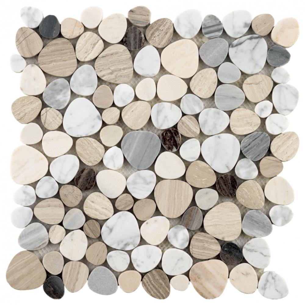 Manufacture Price With Guaranteed Quality Mosaic Ming cararra and blue wood Marble Heart-Sharped Mosaic