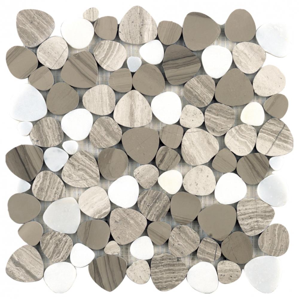 wood gray marble mosaic tile heart design for bathroom