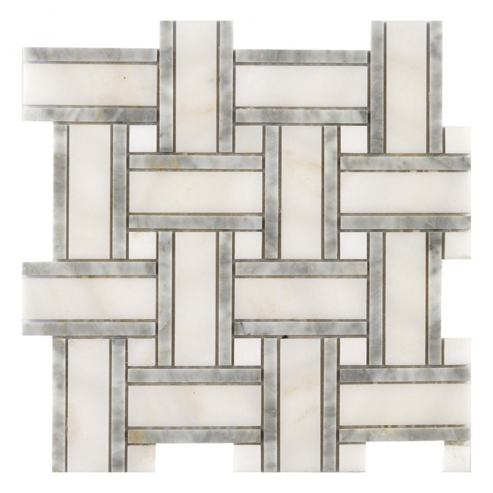 prefab marble basket mosaic pattern ,stone mosaic for interior walls marble mosaic grey  tiles