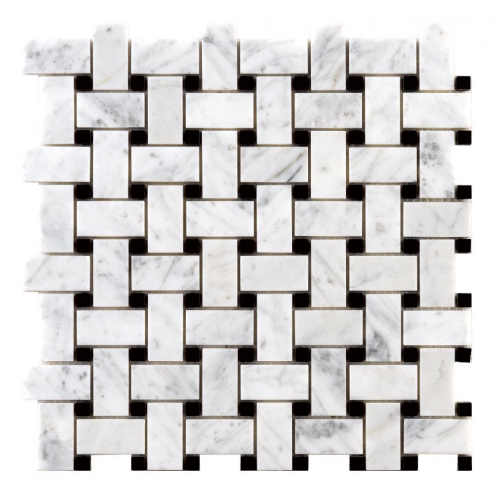 bianco carrara and nero black mosaics swimming pool tile